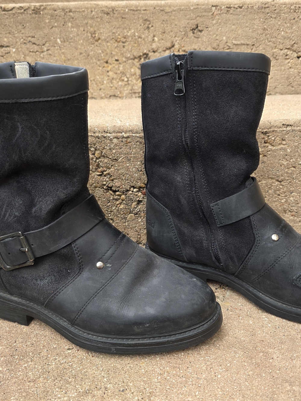 BMW Black Women's Combat Moto Boots